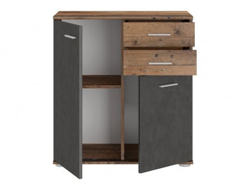 Skrinka so zásuvkami Mike, vintage optika dreva%