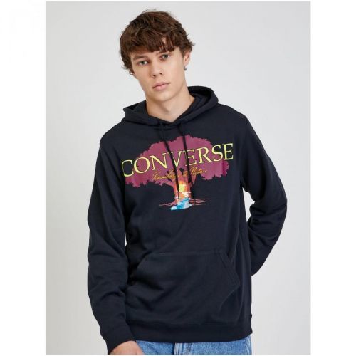 Black Mens Hoodie Converse Tree Of Life - Men