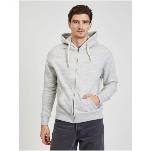 Light Grey Men's Zipped Sweatshirt Blend - Men