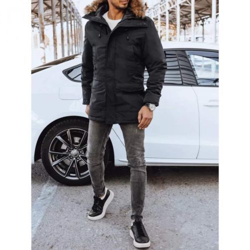 Black men's winter hooded jacket Dstreet TX4312