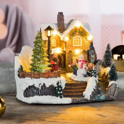Osvetlený vianočný dom, 20 x 15 x 16,5 cm