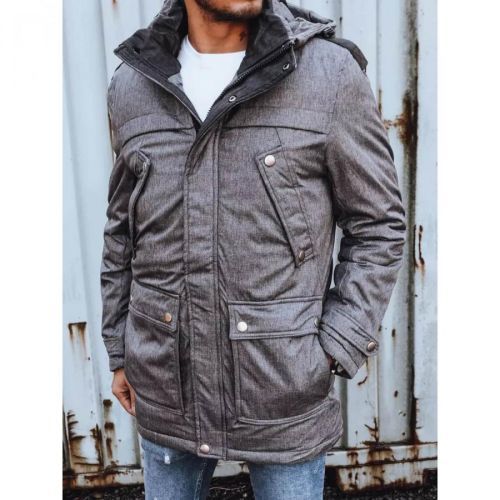 Gray men's winter jacket Dstreet TX4281