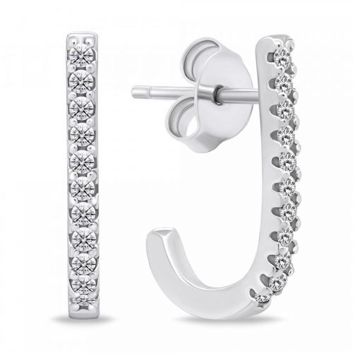 Brilio Silver Originálne strieborné náušnice so zirkónmi EA618W