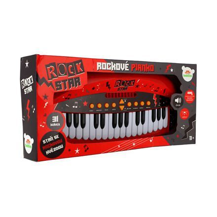 Pianko ROCK STAR 31 kláves plast 46cm na batérie so zvukom, svetlom v krabici 52x24x8cm