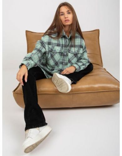 Dámska košeľa na gombíky kockovaná ALAINE mätová