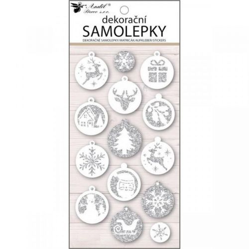 Anděl Samolepky plastické banky s glitrami 10 x 21 cm