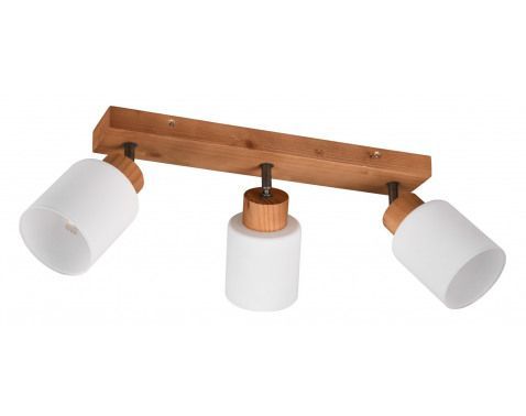 Stropné/nástenné osvetlenie Assam, 3 svietidlá, drevo/sklo%