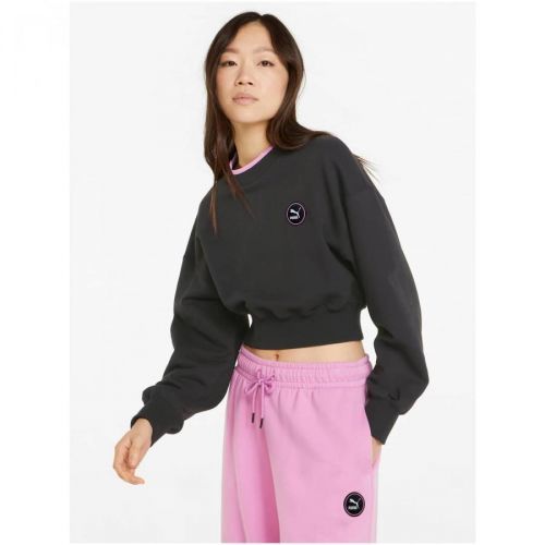 Black Women's Cropped Sweatshirt Puma - Women