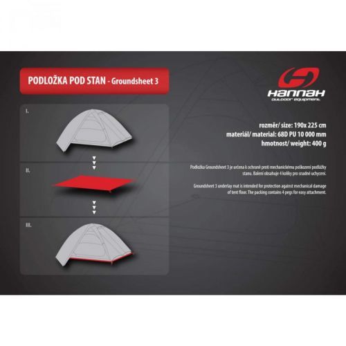 Podlážka pod stan Hannah GROUNDSHEET 3 graphite
