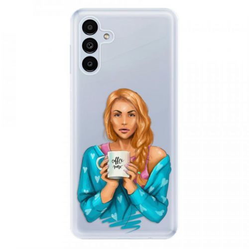 Odolné silikónové puzdro iSaprio - Coffe Now - Redhead - Samsung Galaxy A13 5G