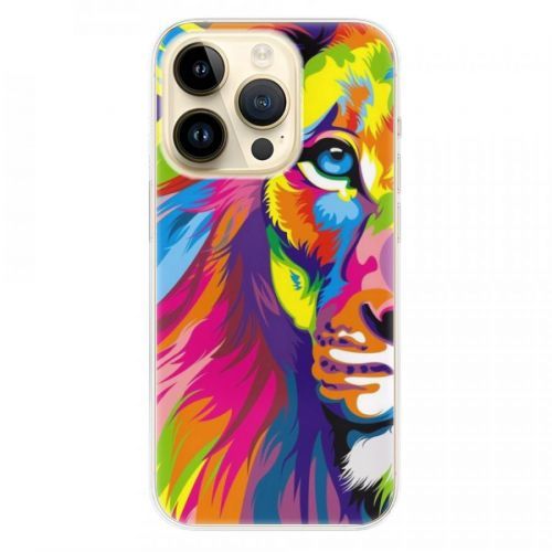 Odolné silikónové puzdro iSaprio - Rainbow Lion - iPhone 14 Pro