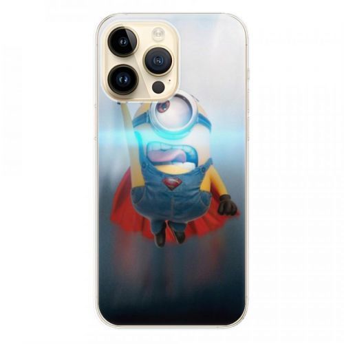 Odolné silikónové puzdro iSaprio - Mimons Superman 02 - iPhone 14 Pro Max