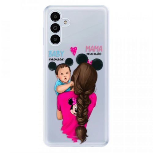 Odolné silikónové puzdro iSaprio - Mama Mouse Brunette and Boy - Samsung Galaxy A13 5G