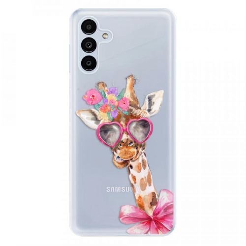 Odolné silikónové puzdro iSaprio - Lady Giraffe - Samsung Galaxy A13 5G