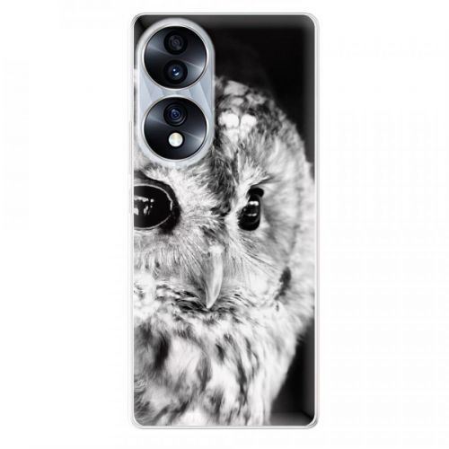 Odolné silikónové puzdro iSaprio - BW Owl - Honor 70