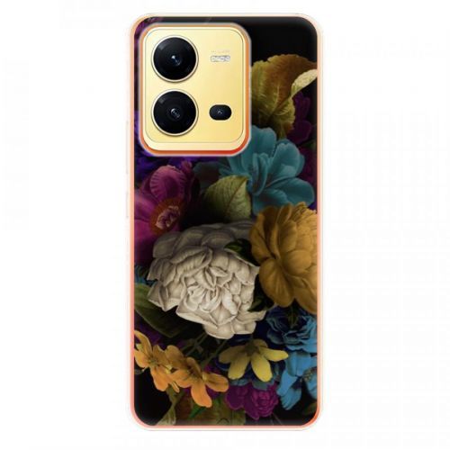 Odolné silikónové puzdro iSaprio - Dark Flowers - Vivo X80 Lite 5G