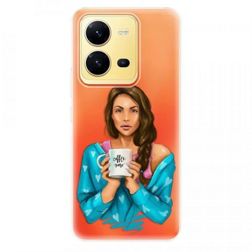 Odolné silikónové puzdro iSaprio - Coffe Now - Brunette - Vivo X80 Lite 5G