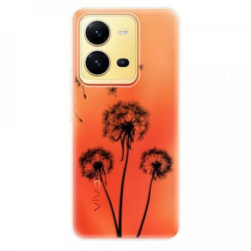 Odolné silikónové puzdro iSaprio - Three Dandelions - black - Vivo X80 Lite 5G