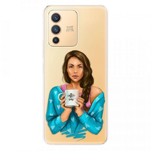 Odolné silikónové puzdro iSaprio - Coffe Now - Brunette - Vivo V23 5G