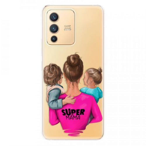 Odolné silikónové puzdro iSaprio - Super Mama - Boy and Girl - Vivo V23 5G