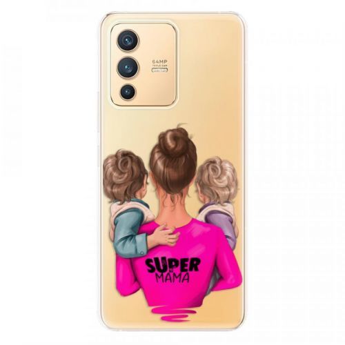 Odolné silikónové puzdro iSaprio - Super Mama - Two Boys - Vivo V23 5G