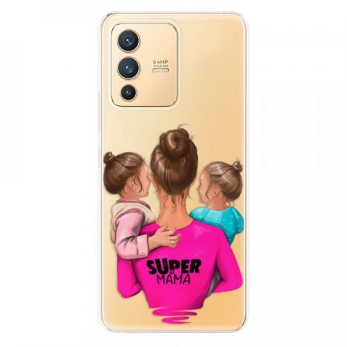 Odolné silikónové puzdro iSaprio - Super Mama - Two Girls - Vivo V23 5G