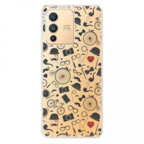 Odolné silikónové puzdro iSaprio - Vintage Pattern 01 - black - Vivo V23 5G