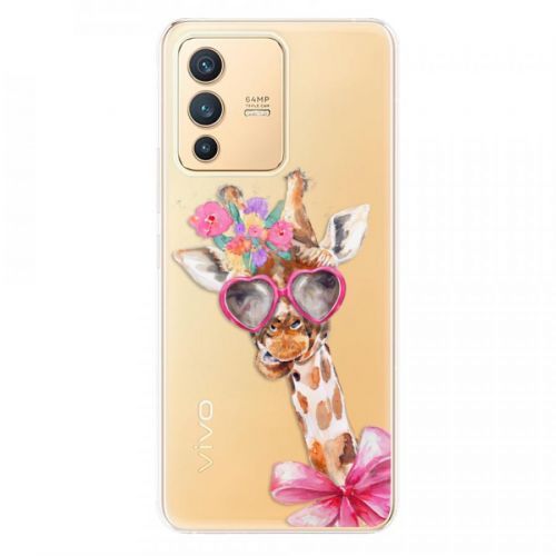 Odolné silikónové puzdro iSaprio - Lady Giraffe - Vivo V23 5G