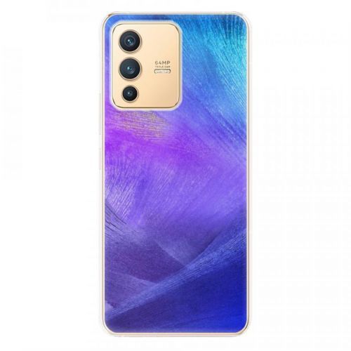Odolné silikónové puzdro iSaprio - Purple Feathers - Vivo V23 5G