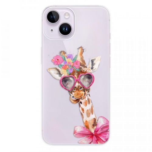 Odolné silikónové puzdro iSaprio - Lady Giraffe - iPhone 14