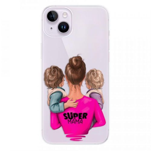Odolné silikónové puzdro iSaprio - Super Mama - Two Boys - iPhone 14 Plus