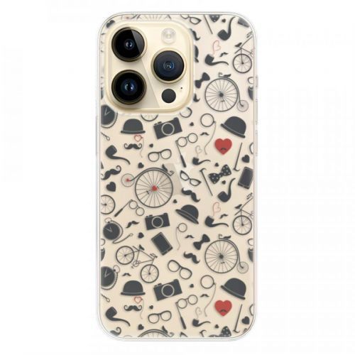 Odolné silikónové puzdro iSaprio - Vintage Pattern 01 - black - iPhone 14 Pro