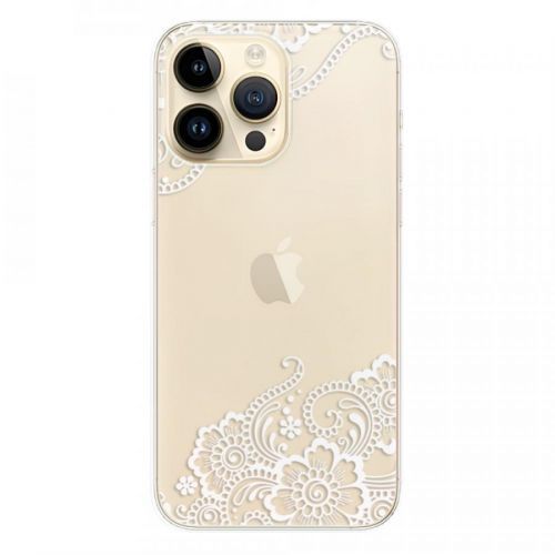 Odolné silikónové puzdro iSaprio - White Lace 02 - iPhone 14 Pro Max