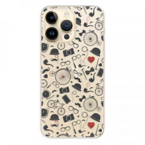 Odolné silikónové puzdro iSaprio - Vintage Pattern 01 - black - iPhone 14 Pro Max