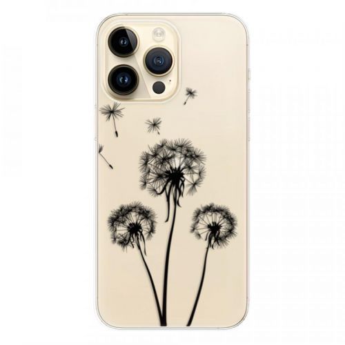 Odolné silikónové puzdro iSaprio - Three Dandelions - black - iPhone 14 Pro Max