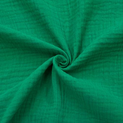 Dvojitá gázovina/mušelín hunter green GOTS