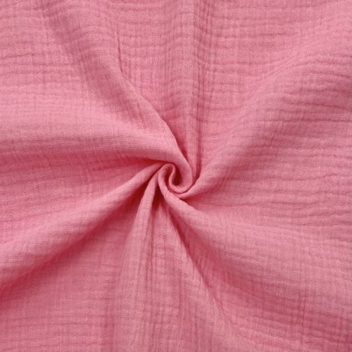 Dvojitá gázovina/mušelín pink GOTS
