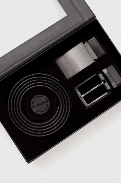 Kožený opasok s odnímateľnými prackami Medicine čierna farba