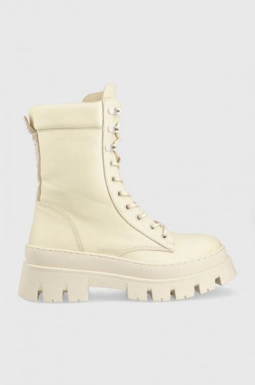 Kožené workery Steve Madden Fezza dámske, béžová farba, na plochom podpätku, jemne zateplené