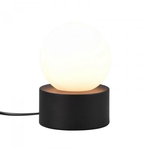 Stolová lampa Countess, opálové sklo, kov, čierna