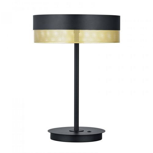 Stolová LED lampa Mesh zo železa, čierna/zlatá