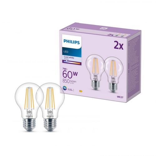 Philips LED žiarovka E27 8W 850lm 4 000 K číra 2ks