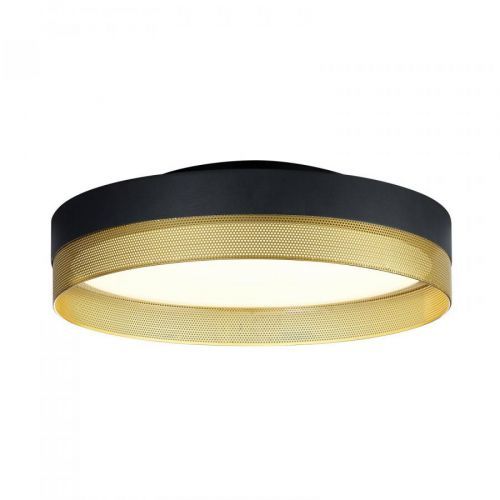 Stropné LED svetlo Mesh zo železa, čierna/zlatá