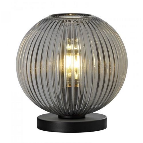 Stolová lampa Loft z dymového skla, 1-pl., okrúhle