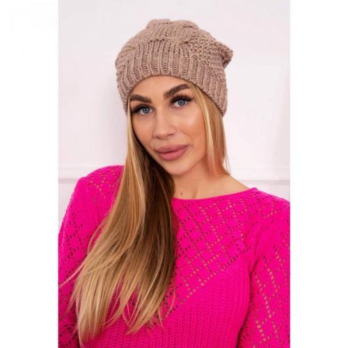 Cap with fleece Sandra K210 dark beige