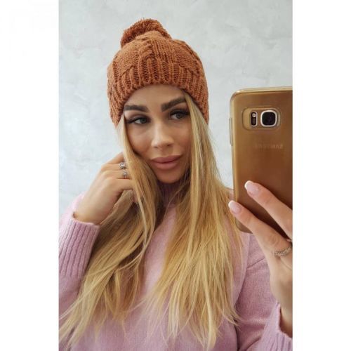 Cap with fleece Stefania K278 light brown