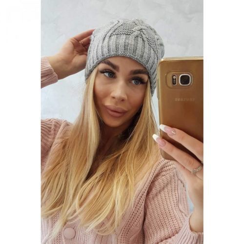 Cap with fleece Sylwia K244 light gray