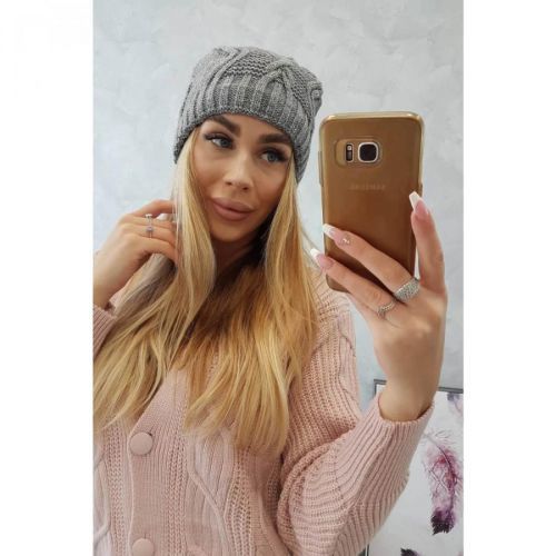 Cap with fleece Sylwia K244 dark gray