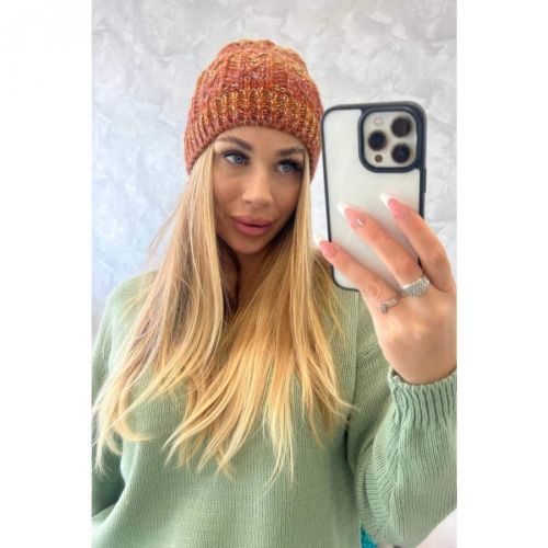 Cap with fleece Melisa K241 foxy+olive+dark pink