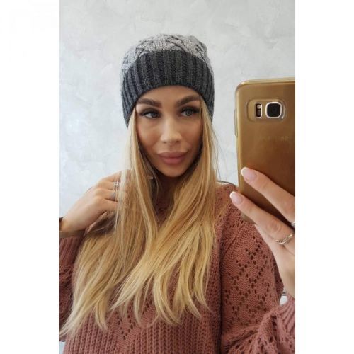 Cap with fleece Bibiana K264 graphite + gray